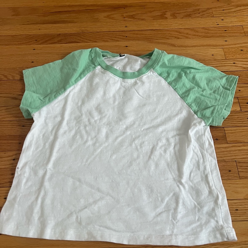 Nordstrom Mint Green and White Kids Raglan Tee